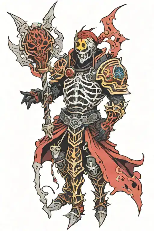 Necromancer Wearing Black And Red Armour