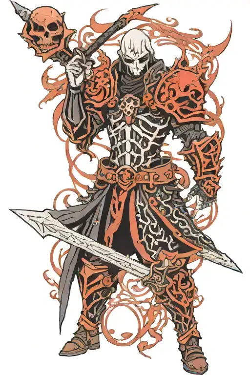 Necromancer With Red And Black Armour