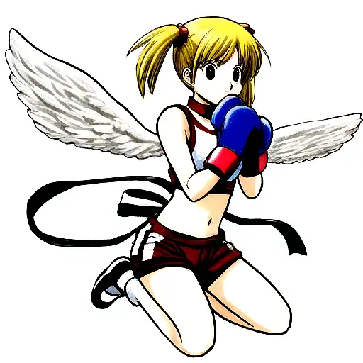 Angel Holding Boxing Gloves