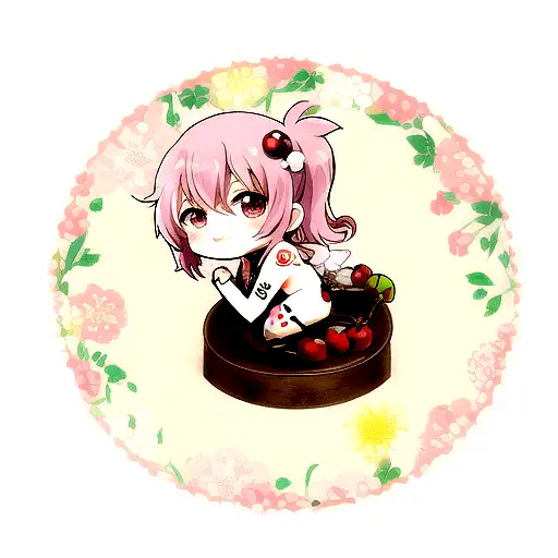 Cute Little Tatoo With Cherry Flower And Dango Mochi