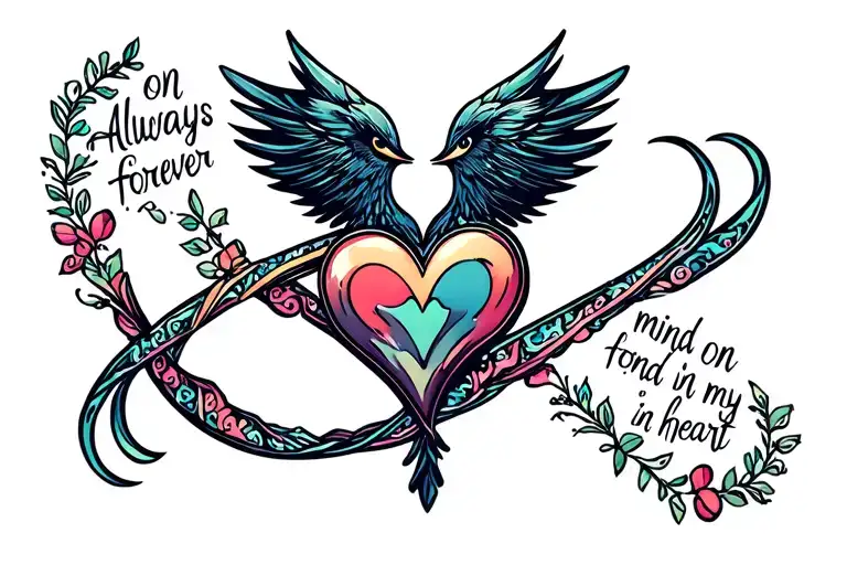 Infinity Symbol With Always On Mind Forever In My Heart And Robin