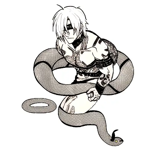 Snake Chest Tattoo With Shading