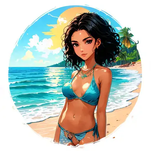 Serena Sukido In A Beach Scene