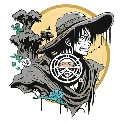 Enso Circle With Luffy Straw Hat