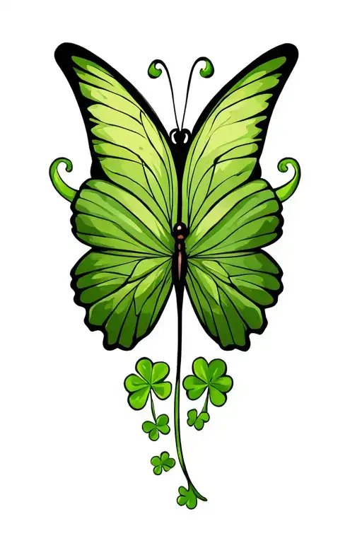 Shamrock Cartoon Fun Butterfly