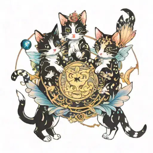 Fairy Cats Dancing In A Circle