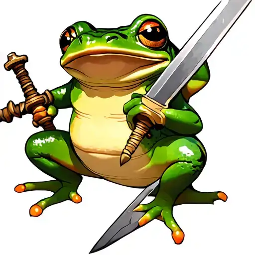 Frog Holding Sword