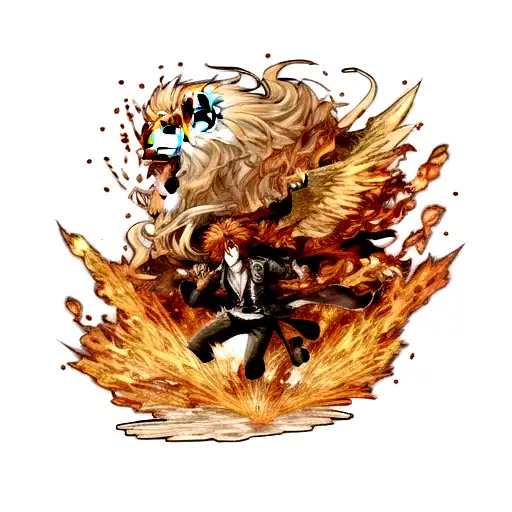 Lion Roaring In Hell With Angel His Side