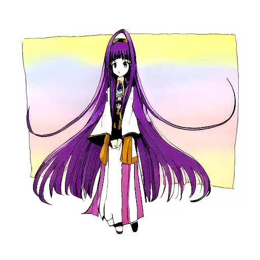 Beautiful Girl With Long Purple Hait