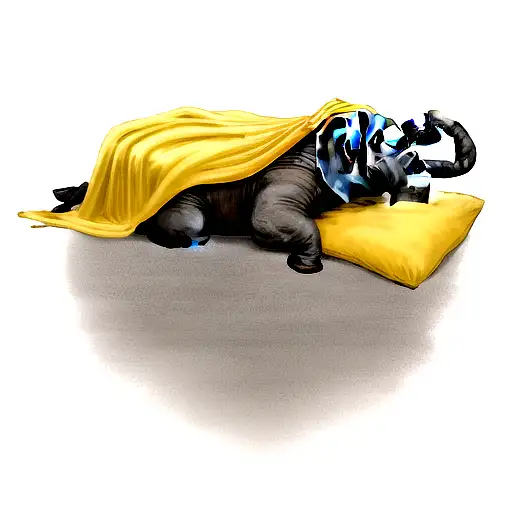 Elephant With Yellow Blanket On Its Back