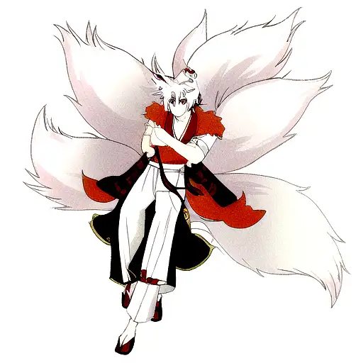 Fox Boy With White Hair And Nine Tails