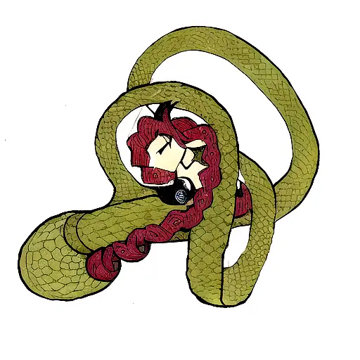 A Traditional-style Snake Coiled Around A Motherboard