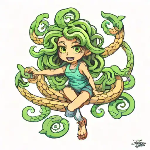 Medusa Child Cartoon Character