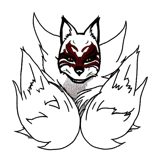 Fox With Oni Mask