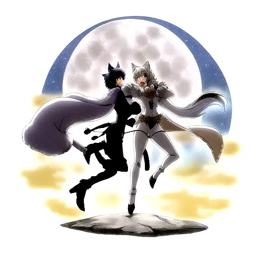 Russian Blue Cat And Full Moon