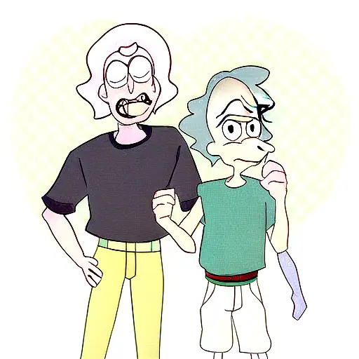 Rick And Morty With Disney Stitch