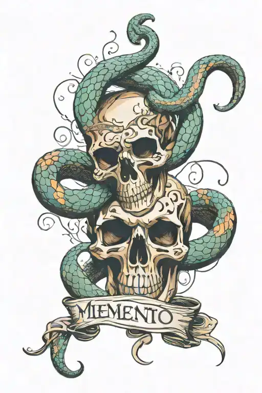Memento Mori Text Y Uroboros Snake