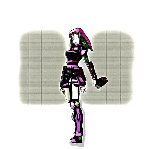 Girl Wearing Armour In Cyberpunk Japanese Mixture Style