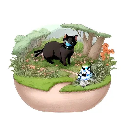 Techno Music Cat In Nature