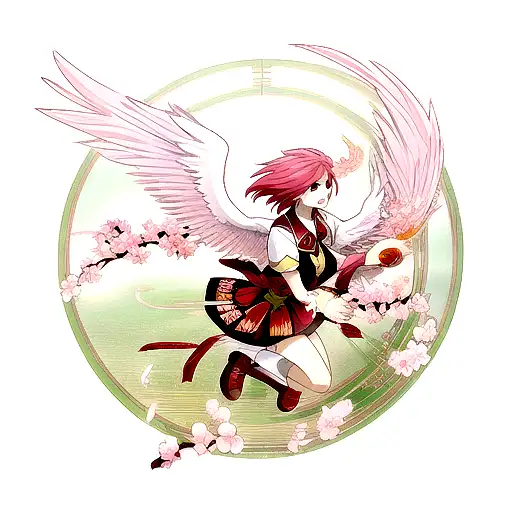 Phoenix Rising From Cherry Blossom