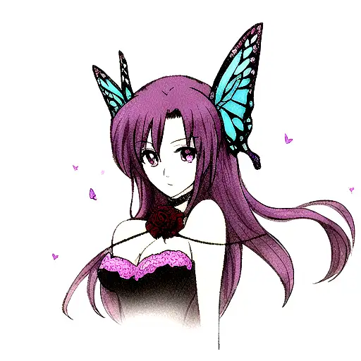 Butterfly And Dark Rose