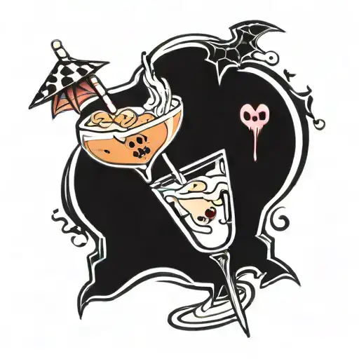 Creepy Kawaii Cocktail Glass