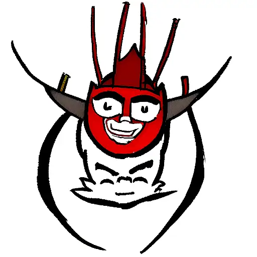 Japannese Mask With The Face Of Aku From Samurai Jack