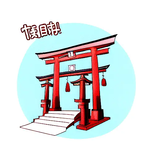 Fox In A Japanese Torii