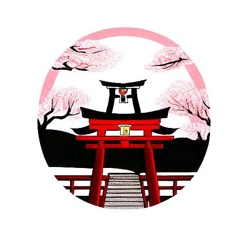 Fox In A Japanese Torii