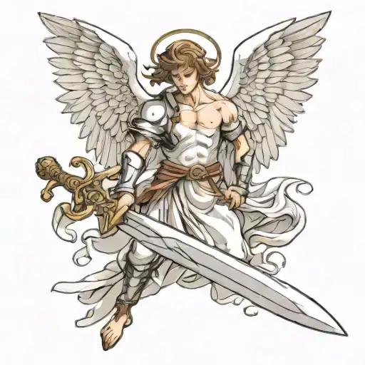 Biblically Acurate Angel Holding A Sword