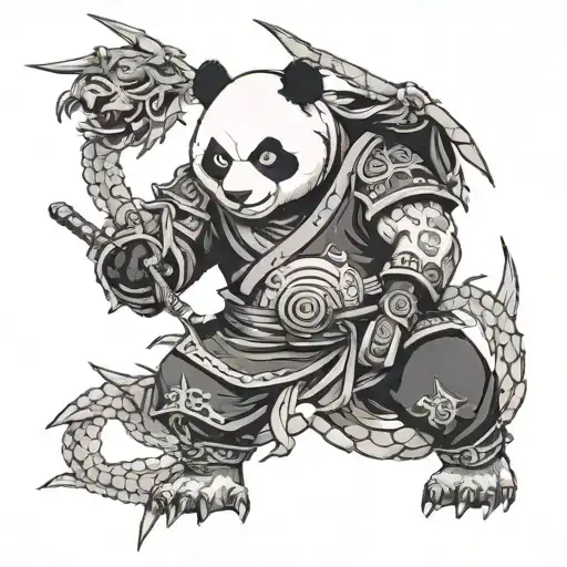 Humanoid Panda Samurai Dna Dragon