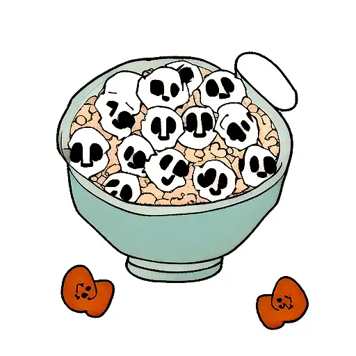 Skull In A Bowl Of Cereal