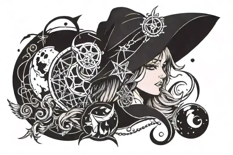 Witchy Symbols With Moons