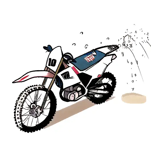 Young Cow Pouring Milk Into The Gas Tank Of A Dirtbike