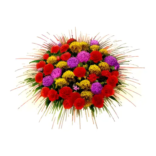 Fire Works Of Flowers Tattoo