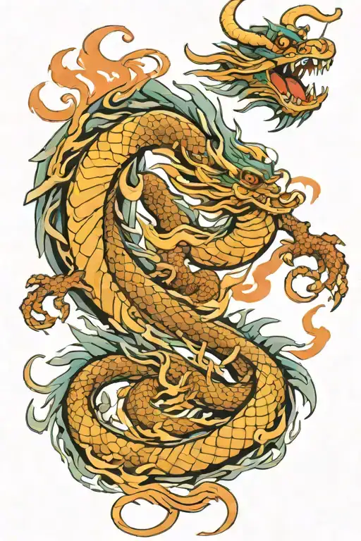 Fire Water Chinese Dragon
