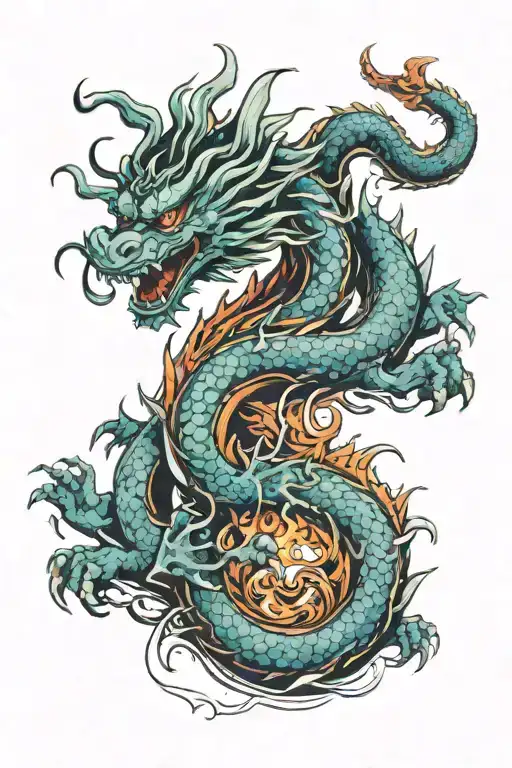 Fire Water Chinese Dragon
