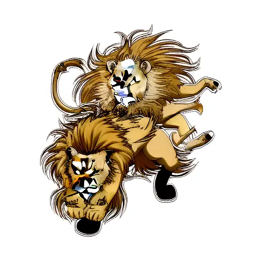 Lion Fights Lion Blood And Forest