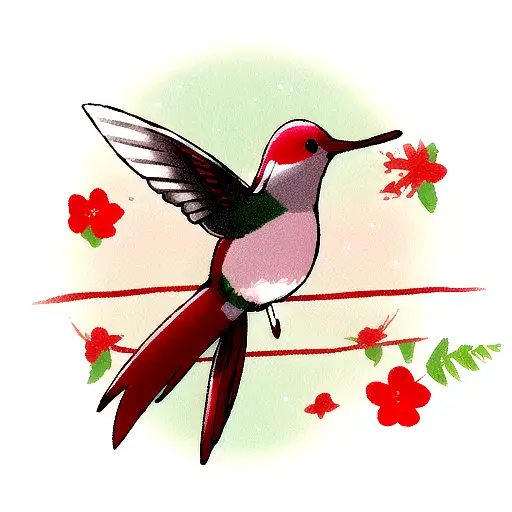 Hummingbird With Red