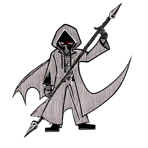 Dark Grim Reaper With Hood