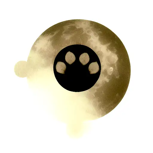 Moon With Dog Footprints