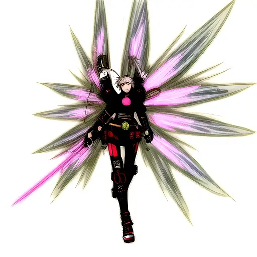 Cyberpunk Samurai With Fairy Wings