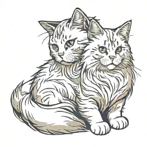 White Siberian Cat Sitting