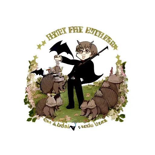 Cross With Bats Armadillos Music And Harry Potter Tattoo