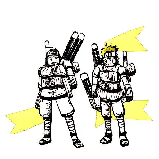 Naruto With Two Rocket Launchers On Both Arms