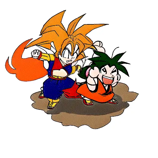 Dragon Fighting Goku In A Traditional Japanese Setting