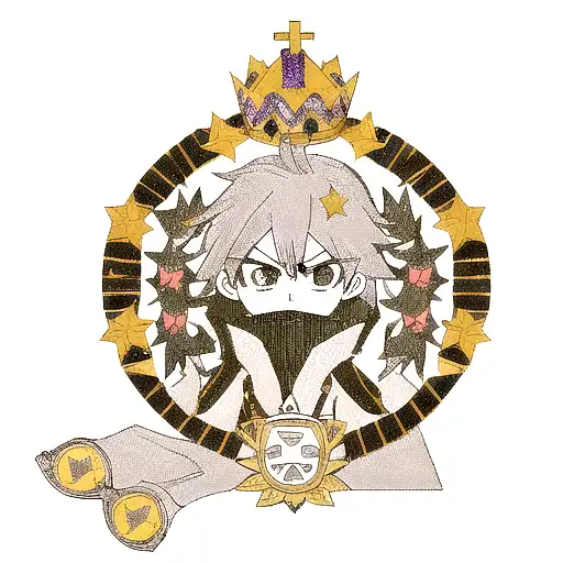 A Kings Crown With Ace Symbol With Ninja Stars