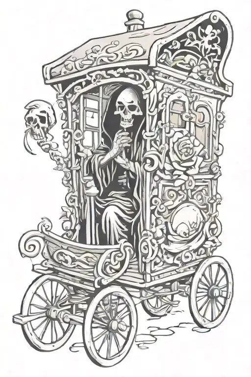 Grim Reaper In A Gypsy Caravan
