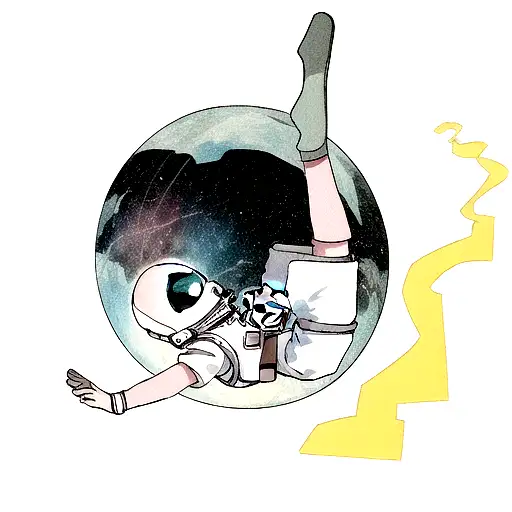 An Astronaut Floating With A Broken Tether