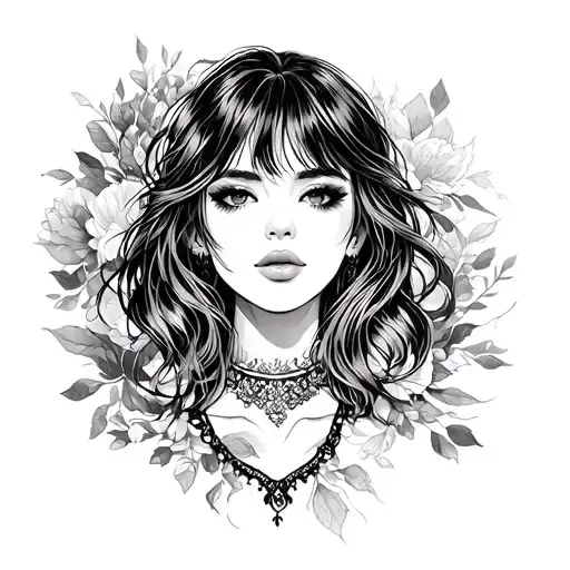 Woman Face In Black And White